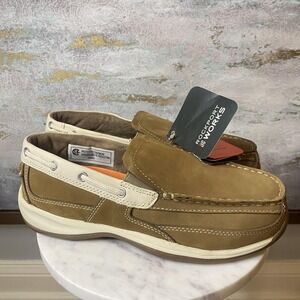 Rockport Works Shoes Mens Size 8.5 Brown Leather Steel Toe Slip On Boat RK673